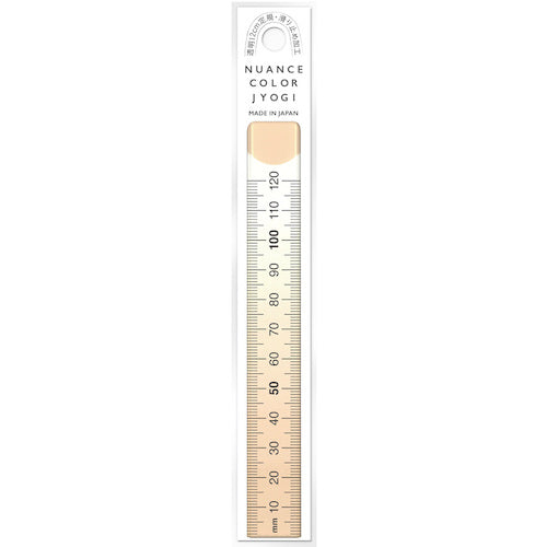 Kyoei Plastic Nuance Color Ruler 12cm Milk Tea NJ-12-04 1 piece
