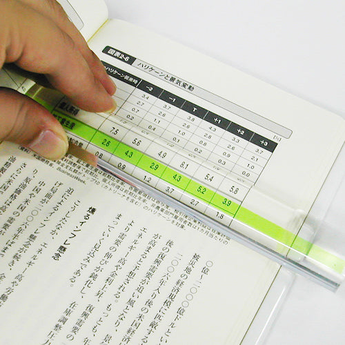 Kyoei Plastic Color Bar Magnifier 30cm Green CBL-1400-G 1 piece