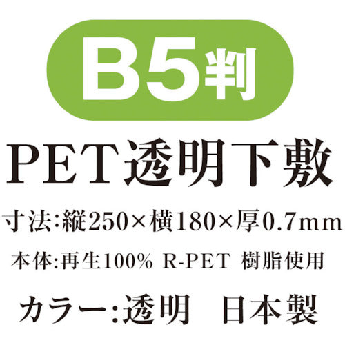 Kyoei Plastic PET Transparent Writing Pad B5 P-8010 1 sheet