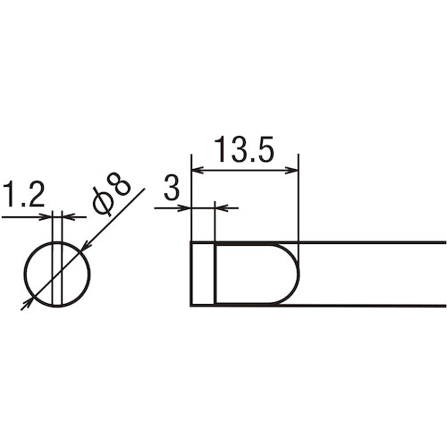 GUT Replacement Soldering Tip 8S Type for PX2/SVS PX-2RT-8S 1 pc