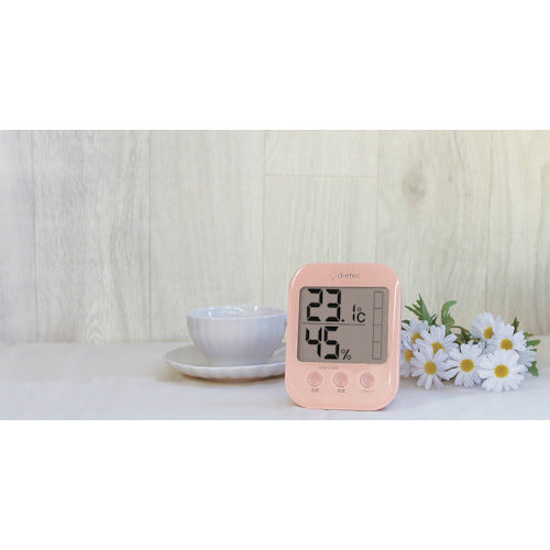 dretec デジタル温湿度計「モスフィ」 ピンク O-401PK 1 台