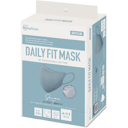 IRIS 296473 DAILY FIT MASK 입체 보통 사이즈 30장입 비누 RK-F30SXF 1상자