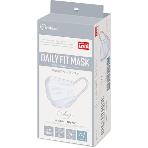 IRIS 296317 DAILY FIT MASK Regular Size 30 pieces White PN-DC30MW 1 box