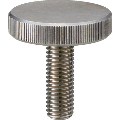 TRUSCO Knurled Knob Flat Male Thread Stainless Steel Outer Diameter 16 x Thread M4 TKKBF-M4X10S 1 pc