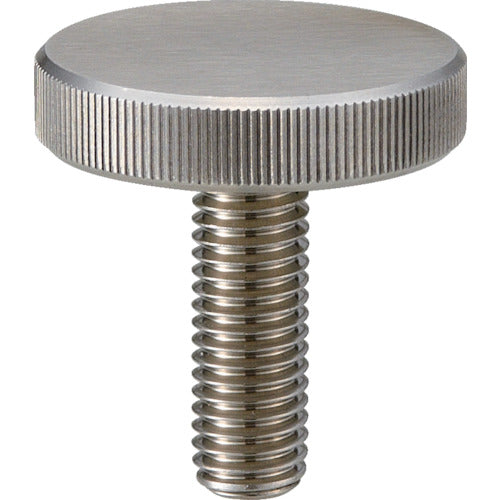 TRUSCO Knurled Knob Flat Male Thread Stainless Steel Outer Diameter 16 x Thread M4 TKKBF-M4X16S 1 pc
