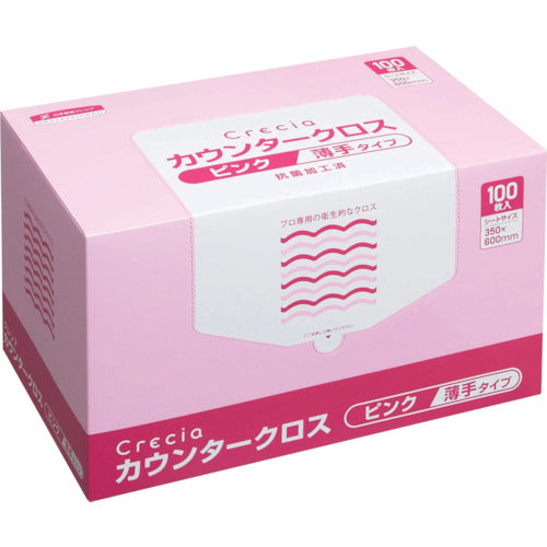 Crecia Counter Cloth, Thin Type, Pink, 65422 1 CS