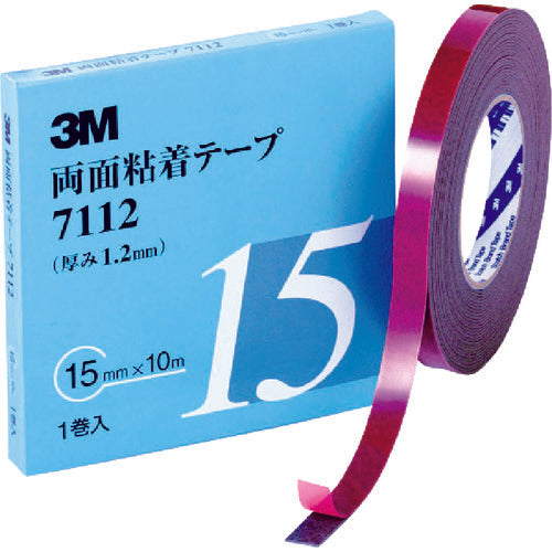 3M 両面粘着テープ 7112 15mmX10m 厚さ1.2mm 灰色 1巻入り 7112 15 AAD 1 巻
