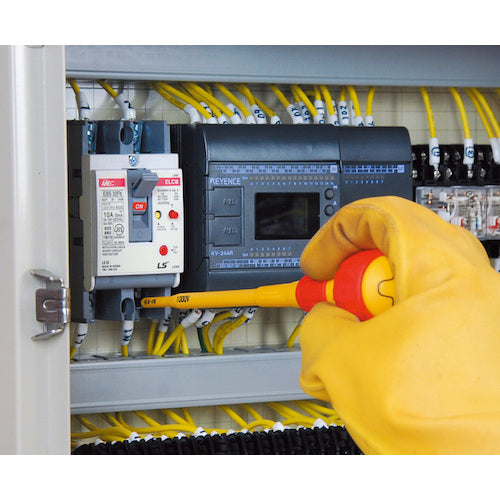 アネックス 絶縁ドライバー 刃先+2×軸長150mm 先端軸径Φ5mm 全長217mm 7920-2-150 1 本