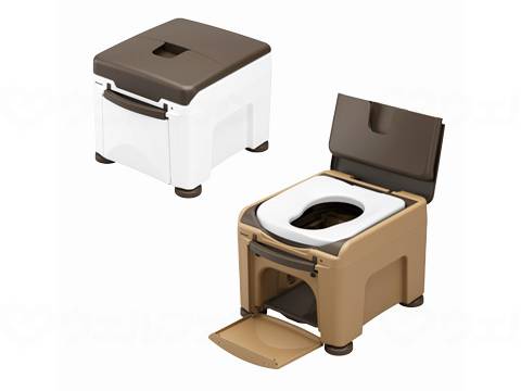 パナソニックエイジフリーポータブルトイレ ラフィーネ キューブラップタイプ ブラウン プラスチック便座