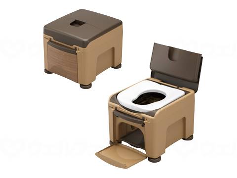 パナソニックエイジフリーポータブルトイレ ラフィーネ キューブラップタイプ 木目 プラスチック便座