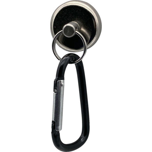 Lactem Strong Magnet Ring Φ32 with Rubber and Carabiner Hook RMKH32 1 pc