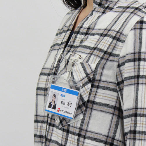 OP Tag Name Tags, Plastic Clip Dual Use, Business Card Size, 10 Pieces, Gray, NT-2-GY, 1 Pack