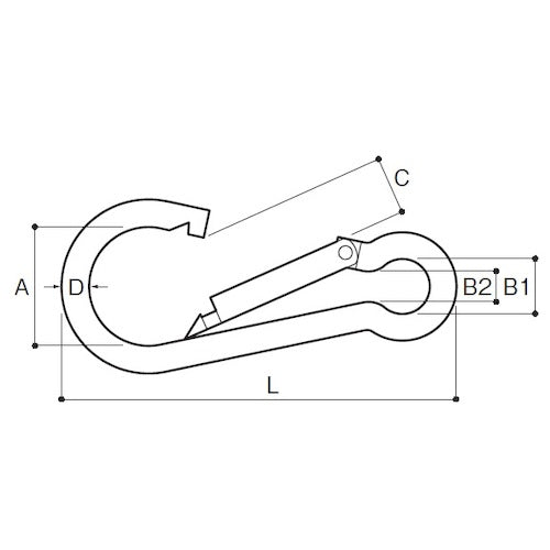 Fujiwara Iron Unicro Carabiner Hook UKF-5 1 pc