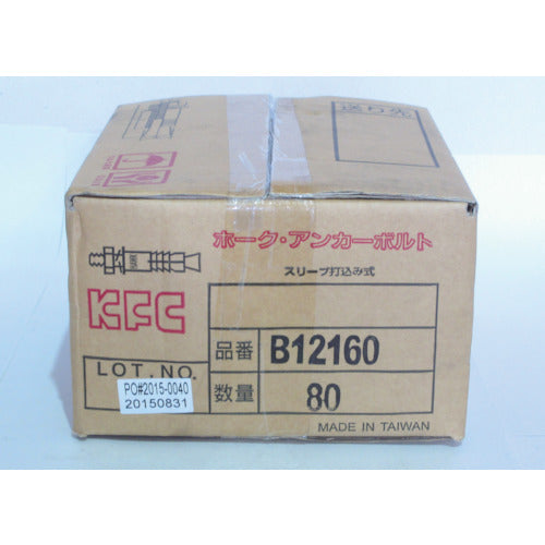 ケー・エフ・シー ホーク・アンカーボルトBタイプ スチール製M12 全長160 B12160 80 本