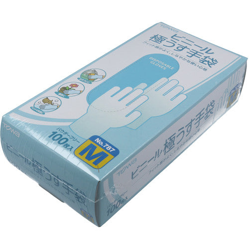 Vinylstar Disposable Gloves, Ultra Thin Vinyl Gloves, Medium (100 pieces) 787-M, 1 box