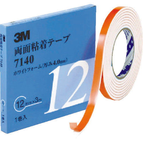 3M 両面粘着テープ 7140 12mmX3m 厚さ4.0mm 白 7140 12 AAD 1 巻