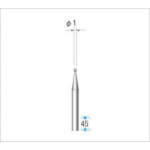 Nakanishi Electroplated Diamond Bur, Grain Size #130, Spherical, Blade Diameter 1.0mm, Blade Length 1.0mm, 11204, 1 pc