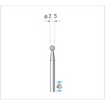 나카니시 전착 다이아몬드 바 입도 #130 구 날 직경 2.5mm 날 길이 2.5mm 11211 1개