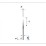 Nakanishi Electroplated Diamond Bur, Grain Size #220, Tapered, Blade Diameter 1mm, Blade Length 10mm, 11305, 1 pc