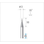 Nakanishi Electroplated Diamond Bur, Blade Diameter 3mm, 12403, 1 piece