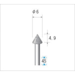 Nakanishi Electroplated Diamond Bur, Blade Diameter 6mm, 12415, 1 piece