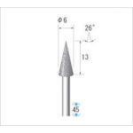 ナカニシ クラフトダイヤモンドバー(1Pk(袋)=3本入)テーパー 刃径6 12829 1 PK