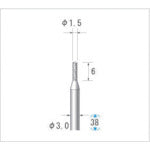 ナカニシ チタンコート超硬カッター 円筒(ダブルカット)刃径1.5mm刃長6mm 21211 1 本