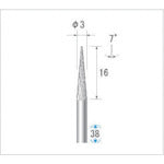 ナカニシ チタンコート超硬カッター テーパー(ダブルカット)刃径3mm 刃長16mm 21272 1 本
