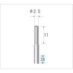 ナカニシ 超硬カッター 円筒(シングルカット・エンドカット付) 刃径2.5mm 刃長11mm 24182 1 本