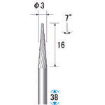 ナカニシ 超硬カッター テーパー(シングルカット) 刃径3mm 刃長16mm 24452 1 本