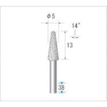 ナカニシ 超硬カッター テーパー先丸(ダブルカット)刃径5mm 刃長12.7mm 24504 1 本