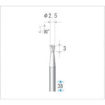ナカニシ 超硬カッター 逆テーパー(ダブルカット) 刃径2.5mm 刃長3mm 24562 1 本