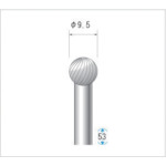 ナカニシ 超硬カッター 球(シングルカット) 刃径9.5mm 刃長9.5mm 26013 1 本