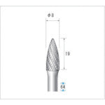 ナカニシ 超硬カッター 砲弾(ダブルカット) 刃径8mm 刃長19mm 26122 1 本