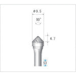 ナカニシ 超硬カッター テーパー(ダブルカット) 刃径9.5mm 刃長4.7mm 26232 1 本