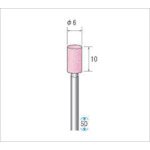 ナカニシ 軸付砥石(1Pk(袋)=10本入)粒度#60 ピンク 円筒 外径6mm 42415 1 PK