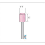 ナカニシ 軸付砥石(1Pk(袋)=10本入)粒度100 ピンク 円筒 外径8mm 42427 1 PK
