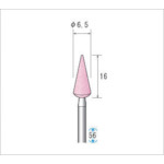 ナカニシ 軸付砥石(1Pk(袋)=10本)粒度#100 ピンク テーパー 外径7mm 42455 1 PK