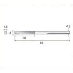 Nakanishi Electroplated Diamond File (Shaft Diameter 3mm) Total Length 55mm Blade Length 20mm Blade Width 3mm 62813 1 piece