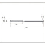Nakanishi Electroplated Diamond File (Shaft Diameter 3mm) Total Length 55mm Blade Length 20mm Blade Width 3mm 62882 1 piece