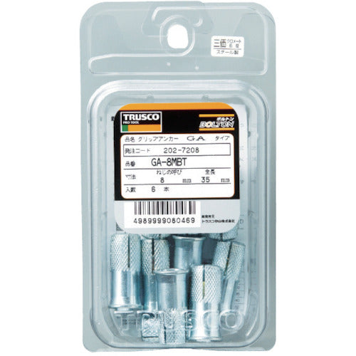 TRUSCO シーティーアンカー ツバ付 ステンレス W3/8X30 5本入 (コンクリート用アンカー/内部コーン打込み式) SGT-3030BT 1 PK