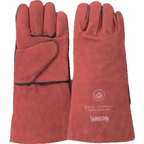 柏田 ウェルザ熔接用5本指レッド(インナー入) W-0514R 1 双