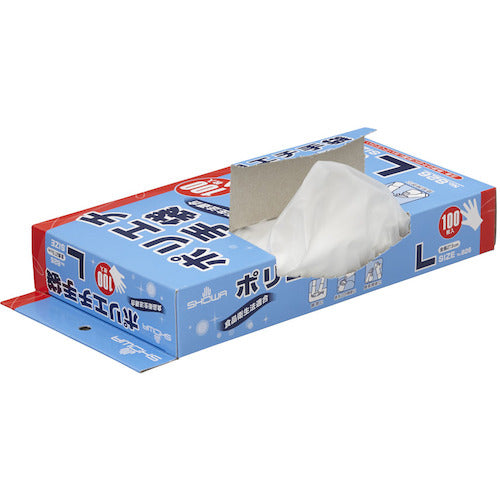 SHOWA 폴리에틸렌 일회용 장갑 No826 폴리에티 장갑 안 엠보싱 100장입 L사이즈 NO826-L 1 상자