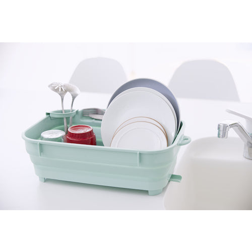 伊勢藤 おりたたみ水切りバスケット ミントグリーン I605MG 1 個