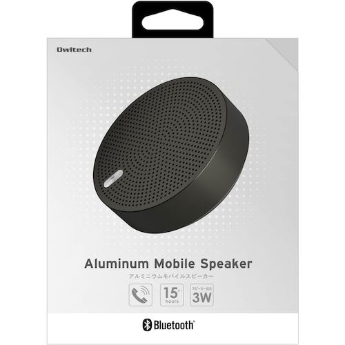 Owltech 무선 스테레오 모드 대응 블루투스 5 모바일 스피커 OWL-BTSP03S-RBK 1개