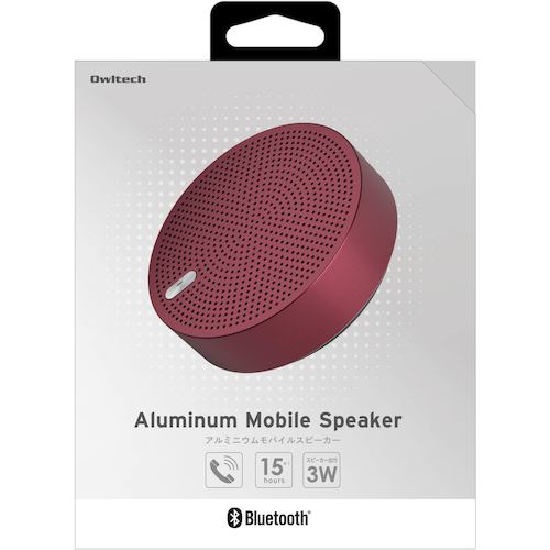 Owltech 무선 스테레오 모드 대응 블루투스 5 모바일 스피커 OWL-BTSP03S-RRE 1개