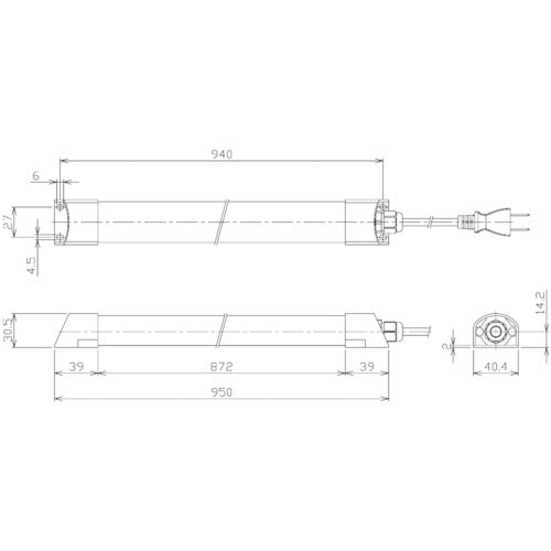 NIKKI 簡易防水型LEDリニアライト AC100〜120V 2800lm NLT2-40-AC-S 1 本