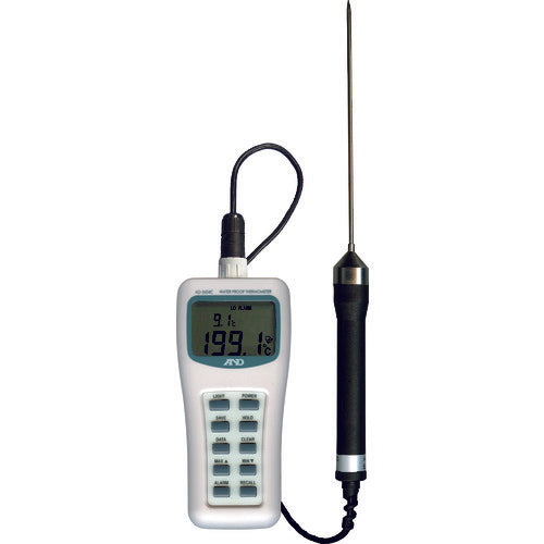 A&D 방수형 중심 온도계 측정 온도 범위 -50~300℃ 백라이트 부착 AD5604C 1개