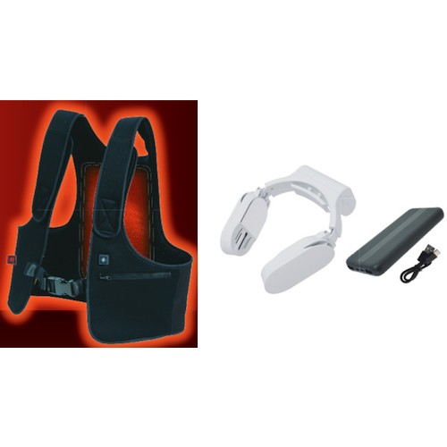 リベルタ ヒートベストセット+【サンコー】ネッククーラーホワイトモバイルバッテリーセット HM5078071FRZGRT2RSPWH 1 S