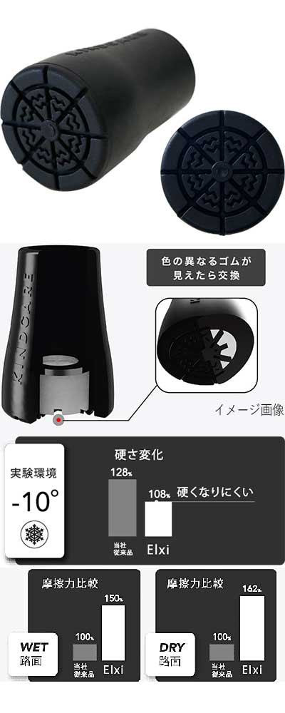Elxi(エリクシィ) オールシーズン先ゴム / CH242044A01 16mm ブラック 1 個
